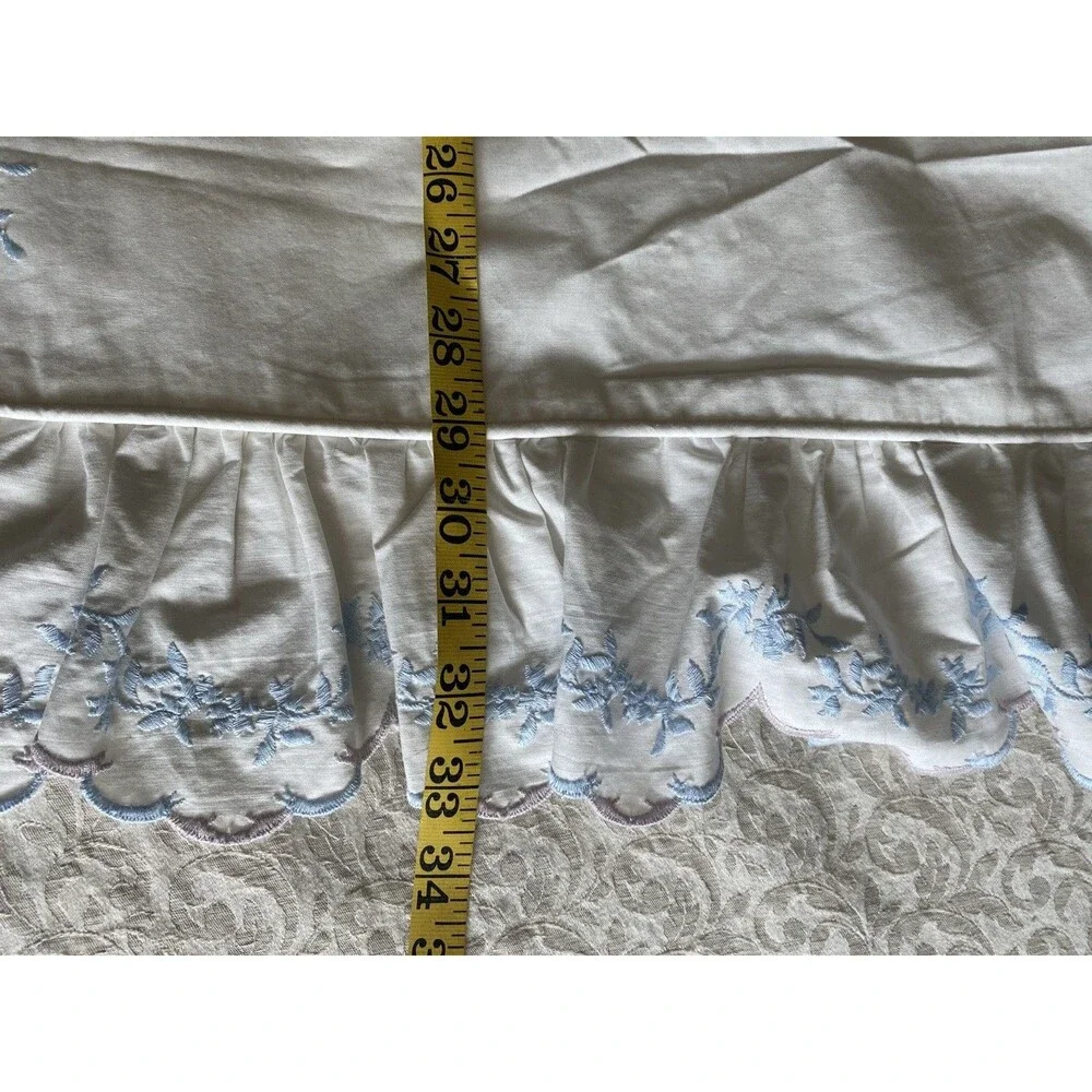 Vintage D. Porthault Embroidered Ruffled Standard Sham